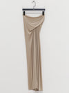 OUDE WAAG 25 Autumn/Winter Printed Draped Knitted Ribbed Skirt OW-OW-25AW-SK03T2GY850-MLH Oyster Gray